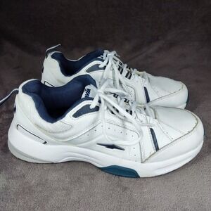 Avia Walking Shoes Mens Size 10 Wide White/Navy Memory Foam Low MNAV41ES215